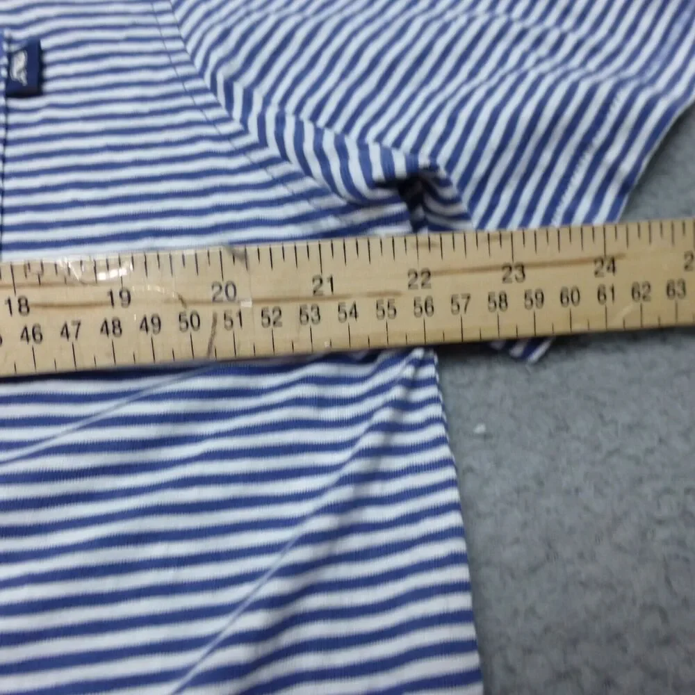 Vineyard Vines Shirt Mens Large Island Polo Striped Blue Pocket Cotton Preppy - Picture 6 of 9
